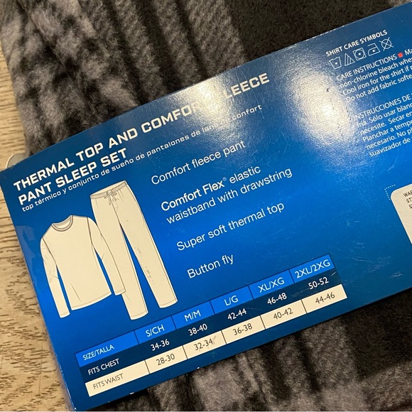 NEW Mens Hanes 2pc Pajama Set Long Sleeve and Fleece Pajama Pants SMALL - Picture 3 of 6